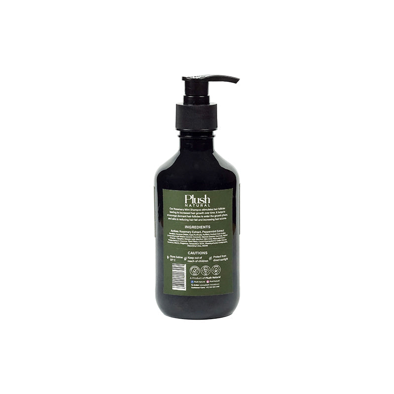 Plush Natural Rosemary Mint Shampoo 300ml bottle, additional view