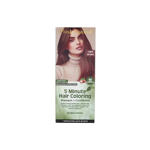 5-Minute Hair Coloring Shampoo & Conditioner – Light Brown | Grey Coverage at Home